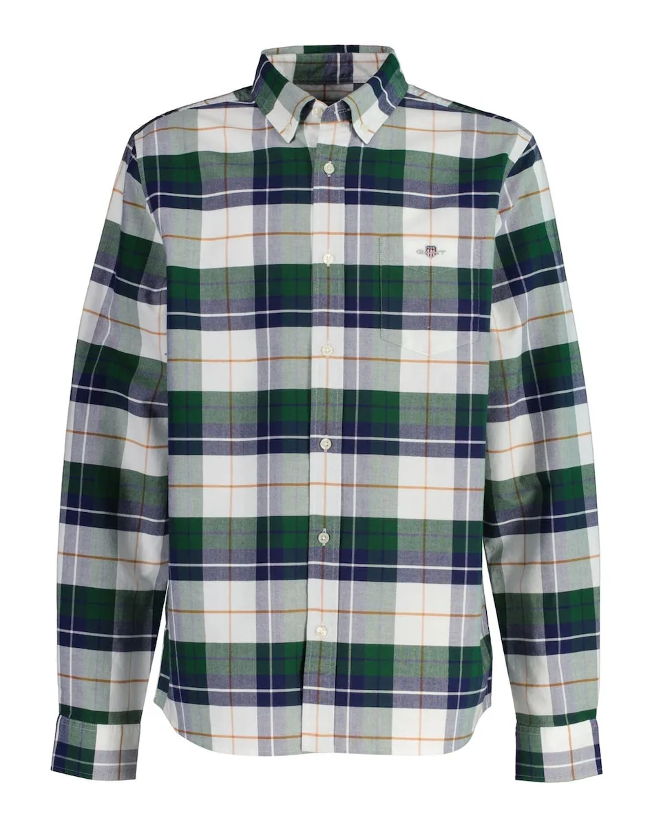 

Рубашка с длинными рукавами в крупную клетку Gant, зеленый