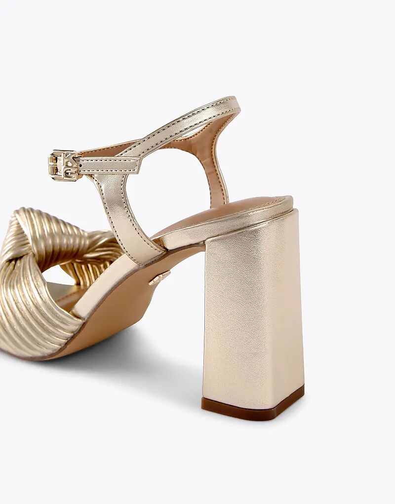 Босоножки на каблуке KG Kurt Geiger Signet в золоте — фото 4