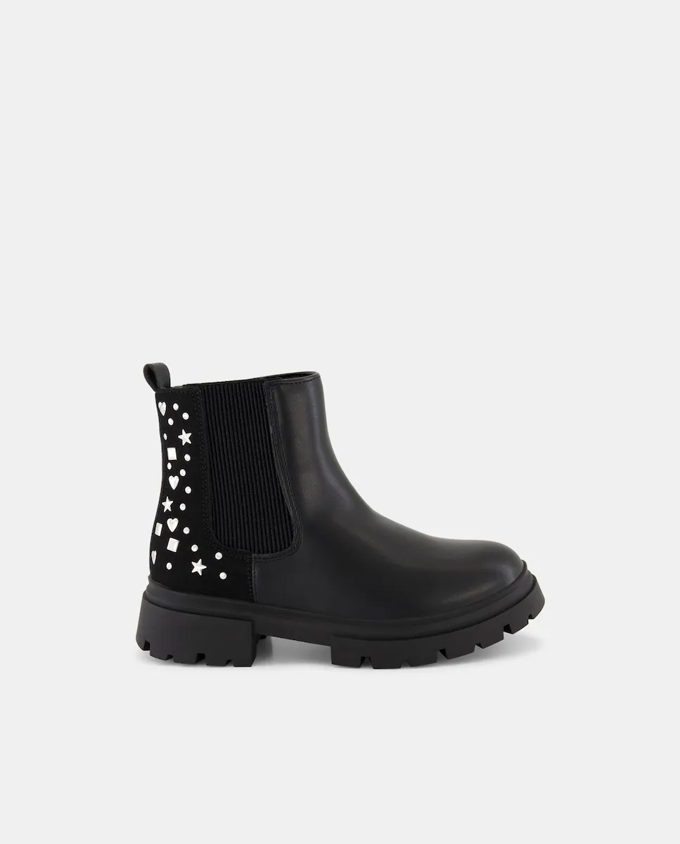 

Ботинки Chelsea для девочек с шипами, на молнии и с круглым носком Kids El Corte Inglés, черный