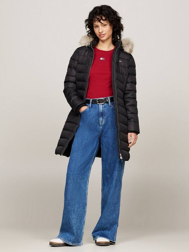 

Tommy Jeans блестящее водоотталкивающее пуховое пальто Tommy Hilfiger, Black