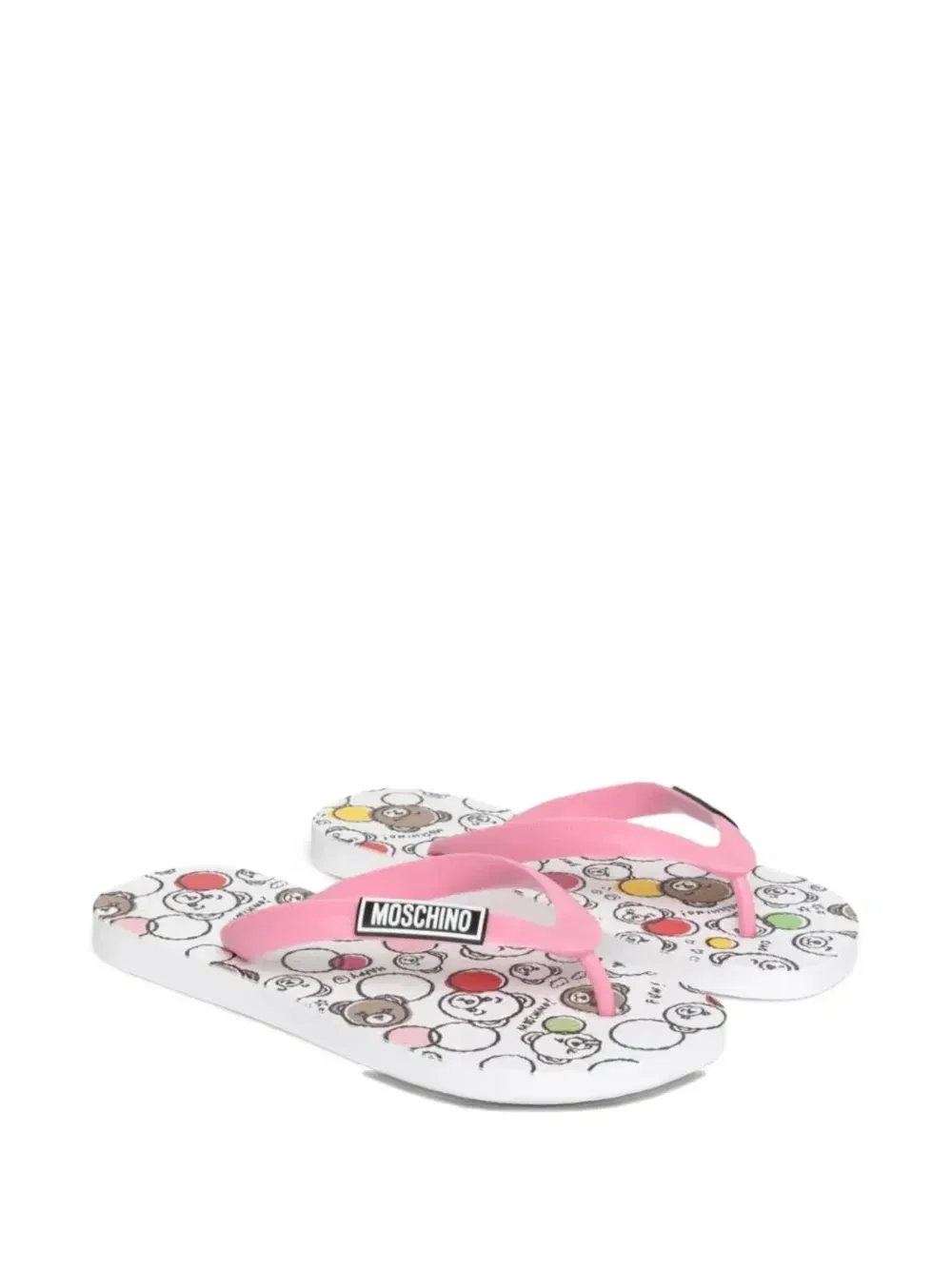 Вьетнамки с мультяшным принтом Moschino Kids, розовый