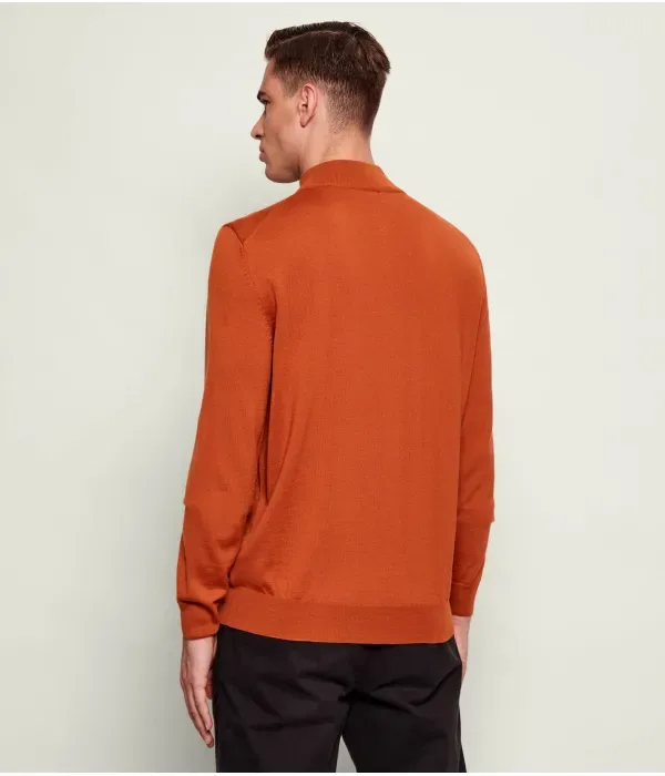 Шерстяной свитер Эбенджи regular fit Boss, медный — фото 3