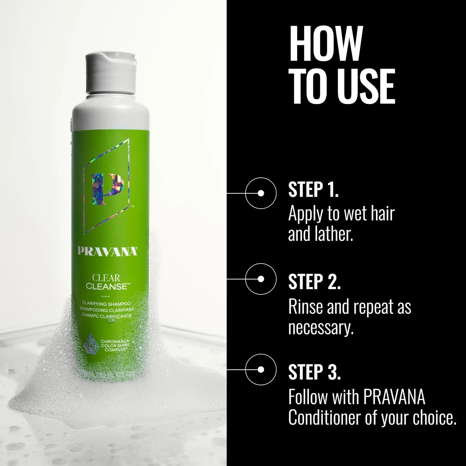 Pravana Clear Cleanse Mineral Diminishing шампунь для осветления окрашенных волос, удаляет отложения жесткой воды, увлажняет, придает энергию и объем, устраняет изменение цвета, vegan — фото 4