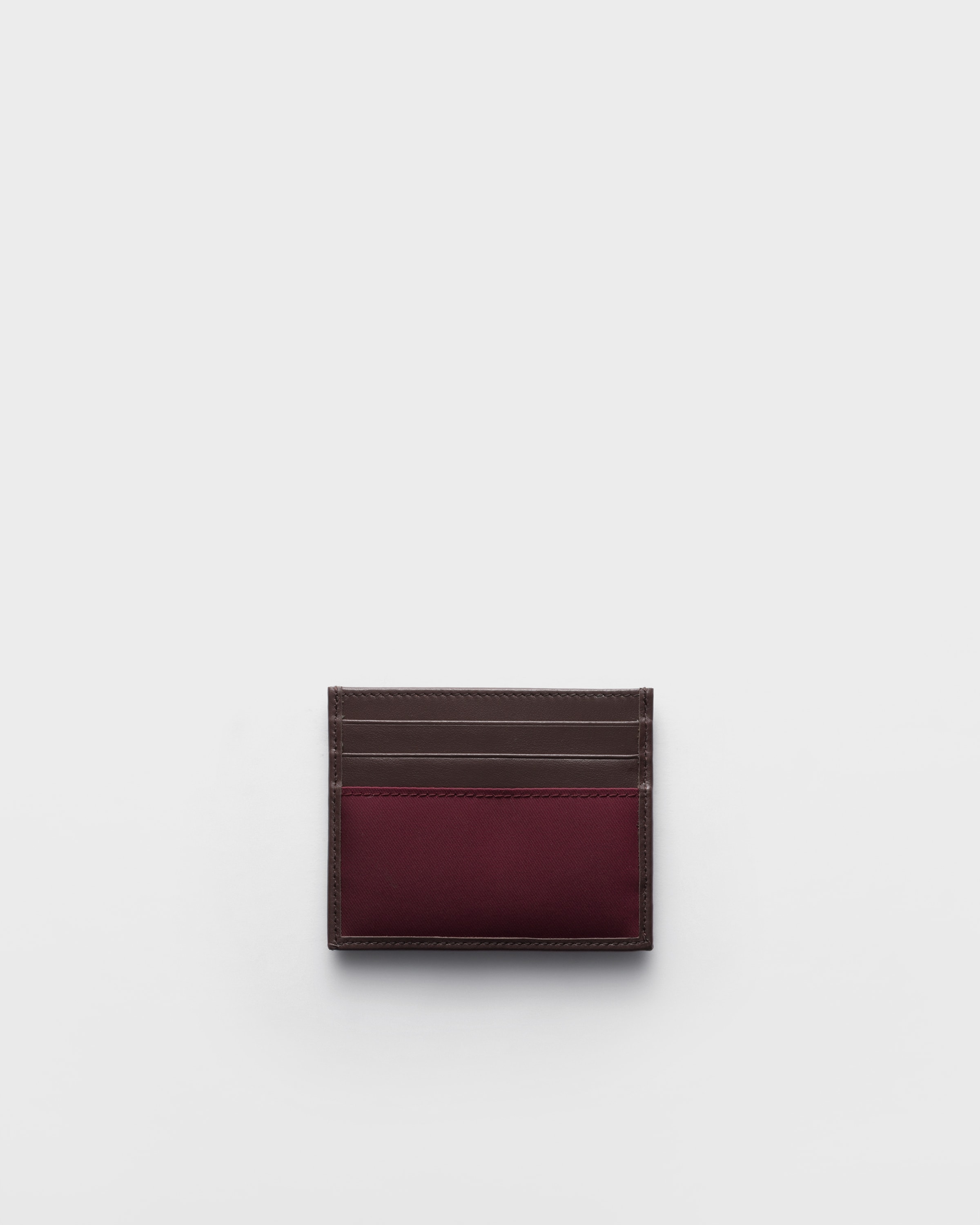 Держатель для карточек Prada Speedrock из Re-Nylon и кожи Prada, бордовые — фото 3
