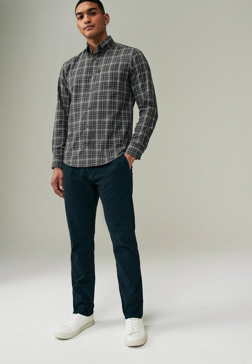 

Рубашка EASY IRON BUTTON DOWN OXFORD Next, серый