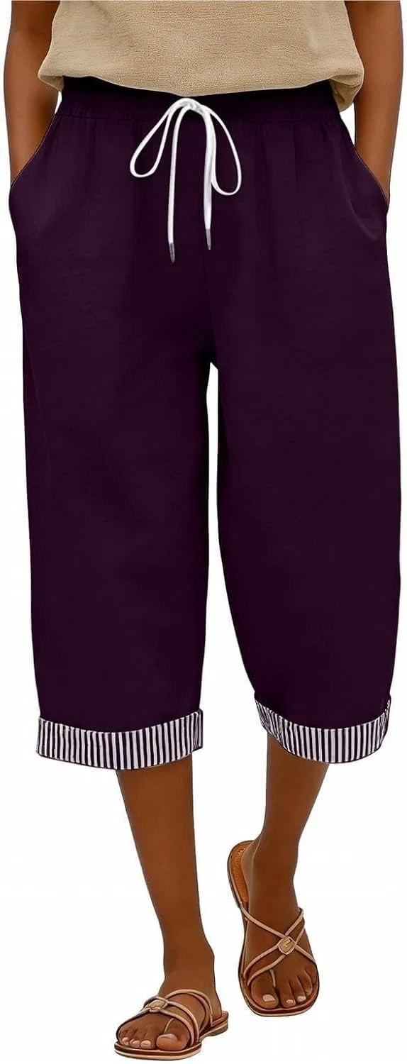 Шорты бермуды Linen, Dark Purple — фото 2