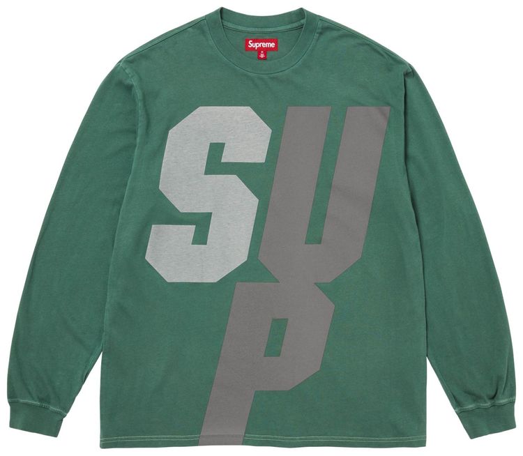 

Светоотражающая футболка с длинными рукавами Supreme, зеленого цвета, зеленый