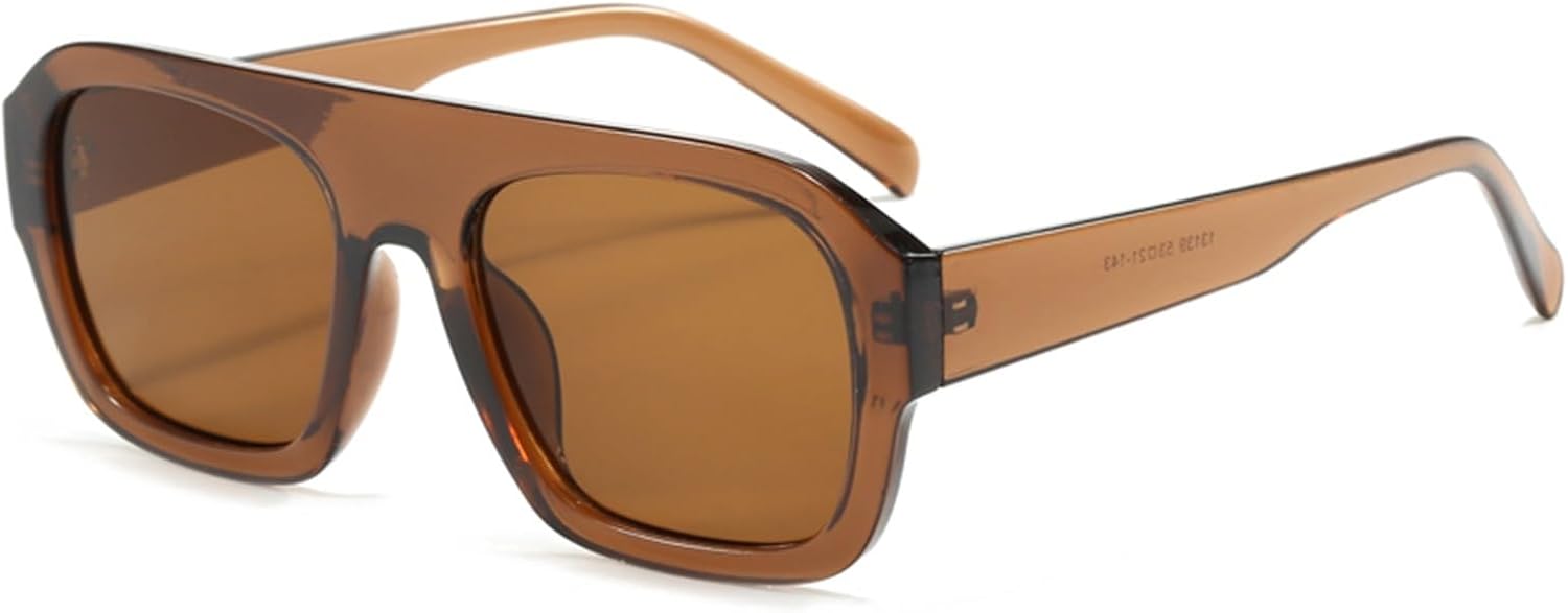 

Классические прямоугольные солнцезащитные очки в крупной оправе для женщин, модные солнцезащитные очки с леопардовым принтом, очки INS для мужчин и мужчин, унисекс, защита от ультрафиолета UV400 Generic, Brown