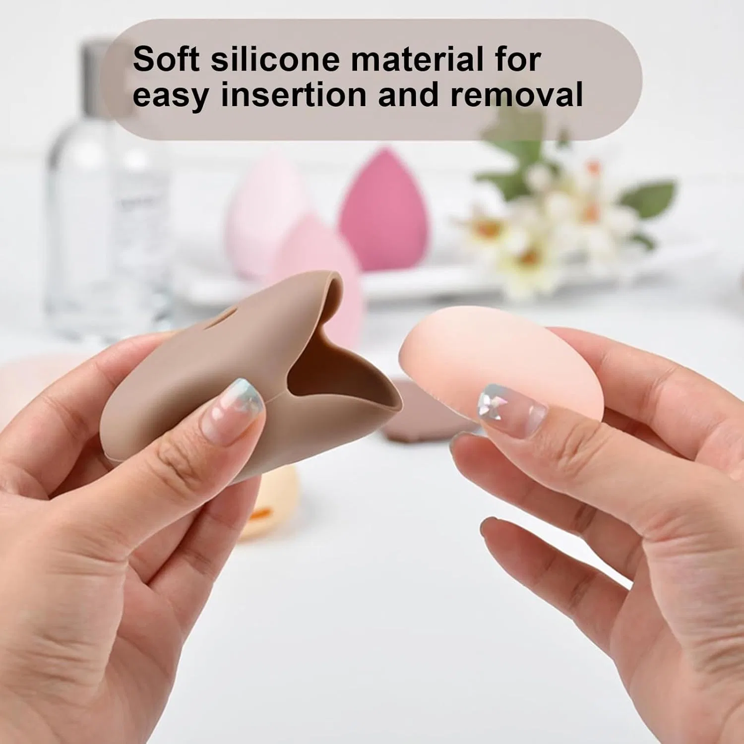Держатель для спонжей Beauty Blender силиконовый, Light Coffee — фото 4