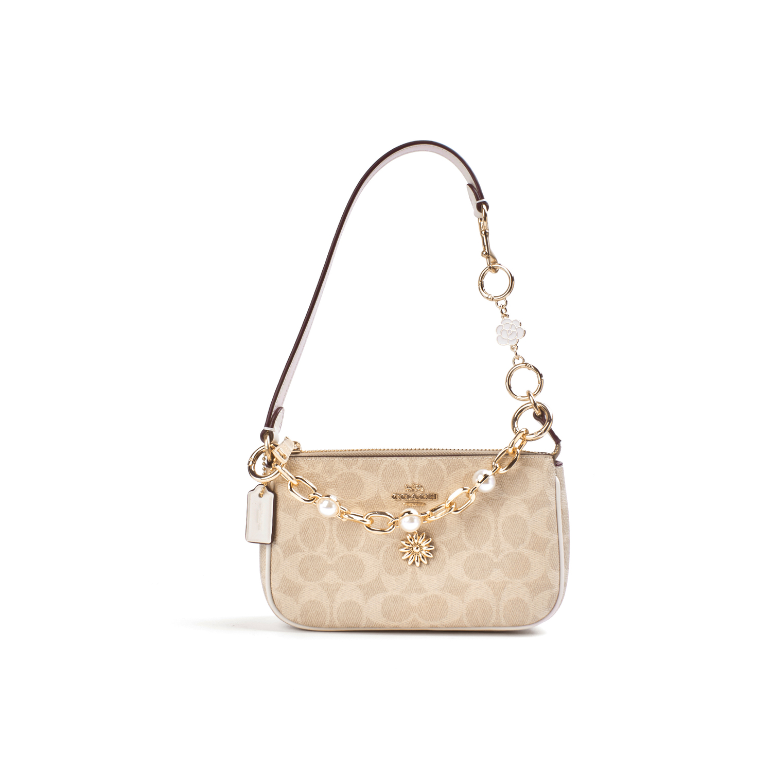 

COACH Ноллита Маленькая женская сумка через плечо из лакированного холста Иридесент Дрими Ди, Mountain Flower Love