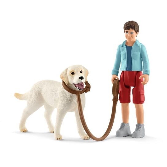 

Schleich, статуэтка, Прогулка с лабрадором-ретривером