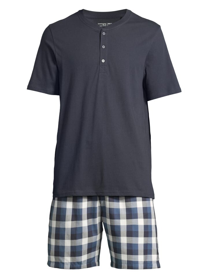 

Пижама Schiesser Night & Home, цвет grau kariert/blau