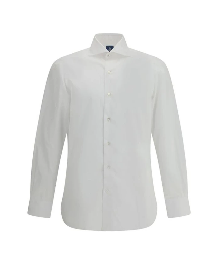 

Классическая хлопковая рубашка с манжетами на пуговицах. Finamore, белый