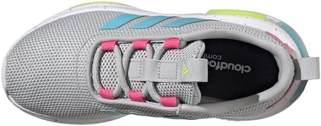 Кроссовки для девочек adidas Kids Racer Tr23 на шнуровке, повседневные - серые — фото 4