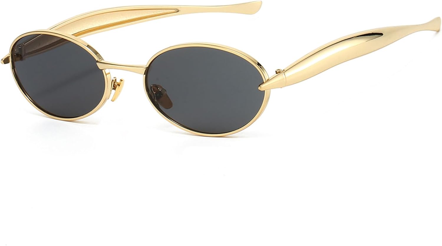

Стильные металлические овальные солнцезащитные очки YAMEIZE для женщин и мужчин, с металлической оправой и круглыми линзами, защита от УФ-излучения UV400, для вождения и активного отдыха, Gold Black