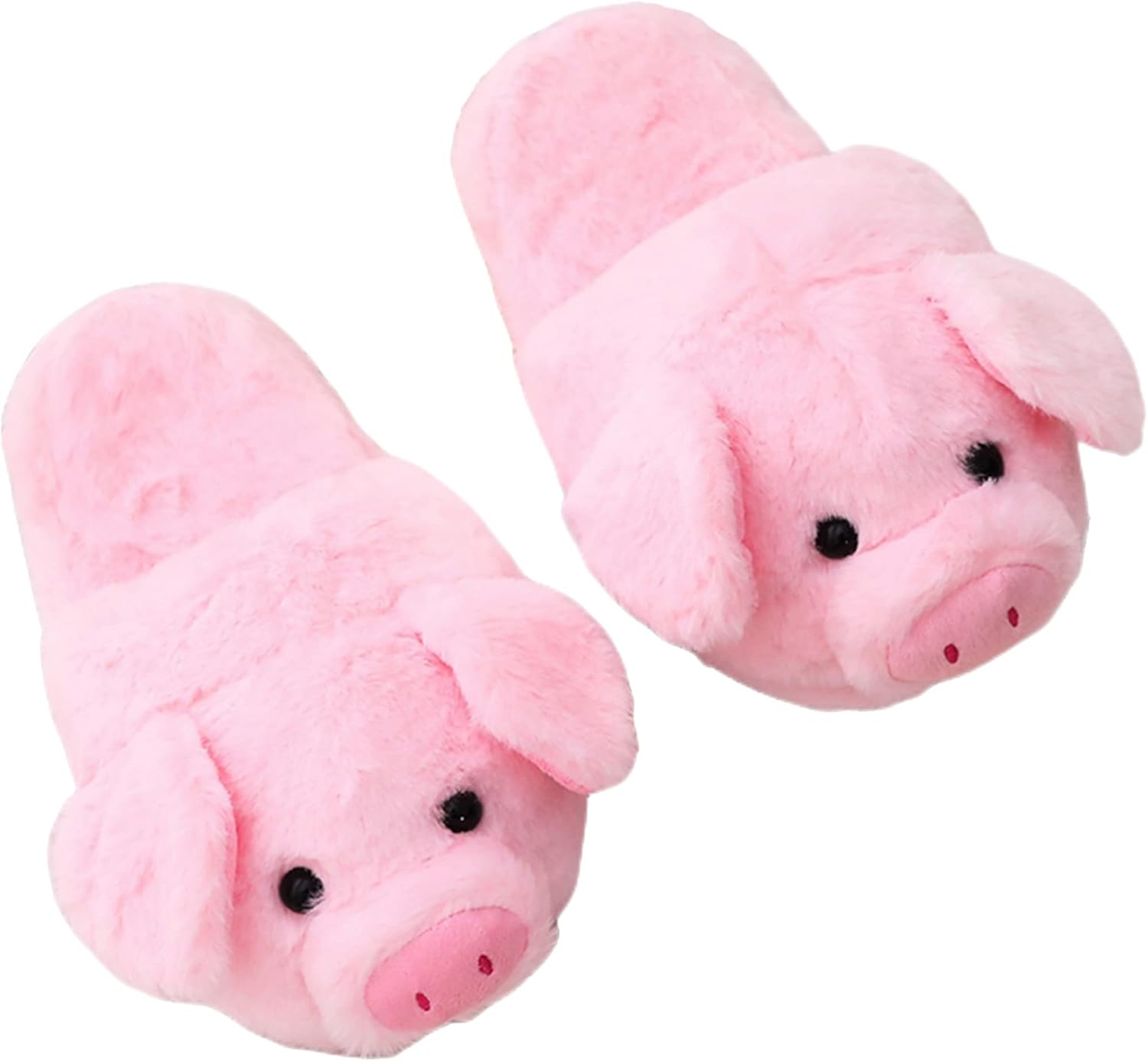 

HXIYAN мультяшные тканевые тапочки с животными, забавные свиные тапочки, утепленные для дома и улицы, зимние для взрослых мужчин и женщин, розовый