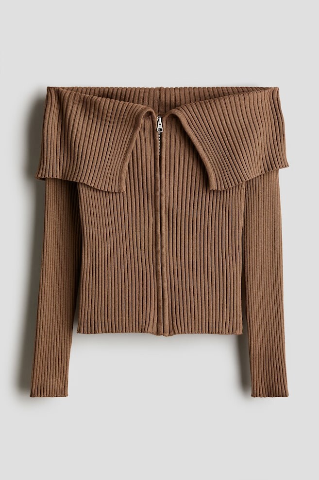 

Кардиган с открытыми плечами H&M, коричневый