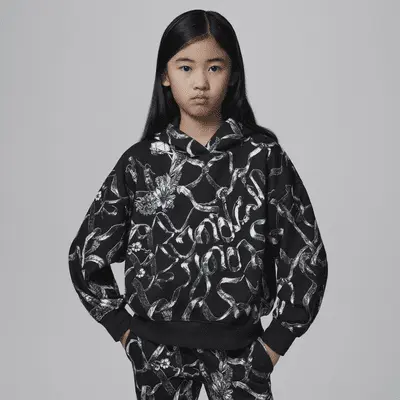 

Худи Jordan Big Kids' Brooklyn Fleece Printed Pullover Hoodie, цвет Off Noir