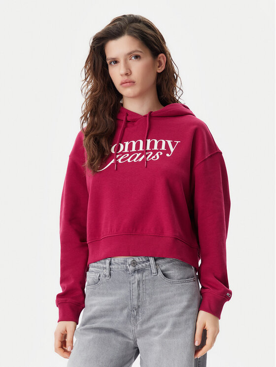 

Свободный крой толстовки Script DW0DW20306 Tommy Jeans, розовый