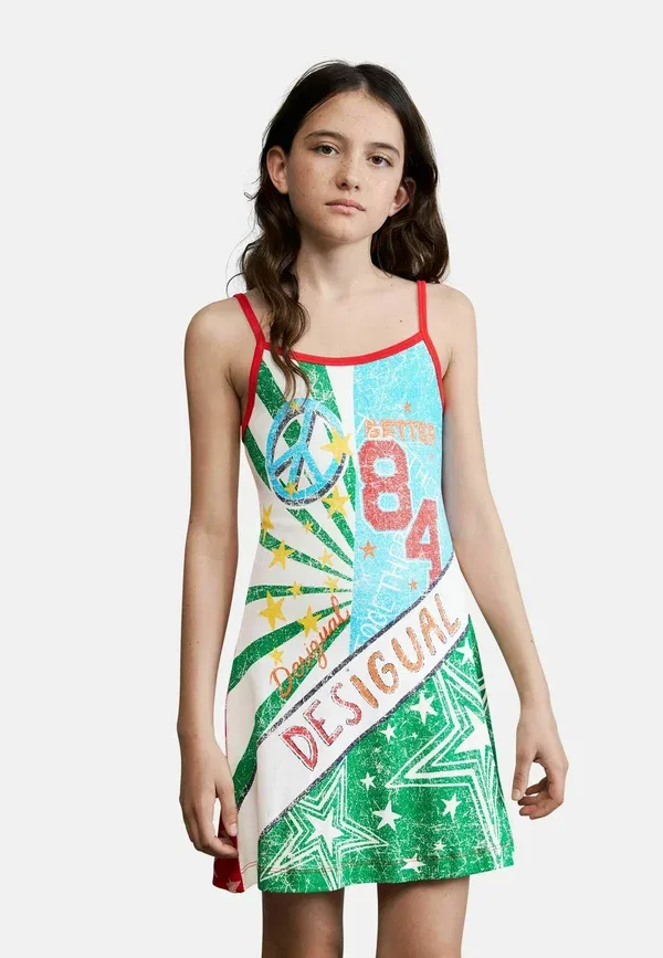 Платье джерси принтованное разноцветное Desigual, черное — фото 2