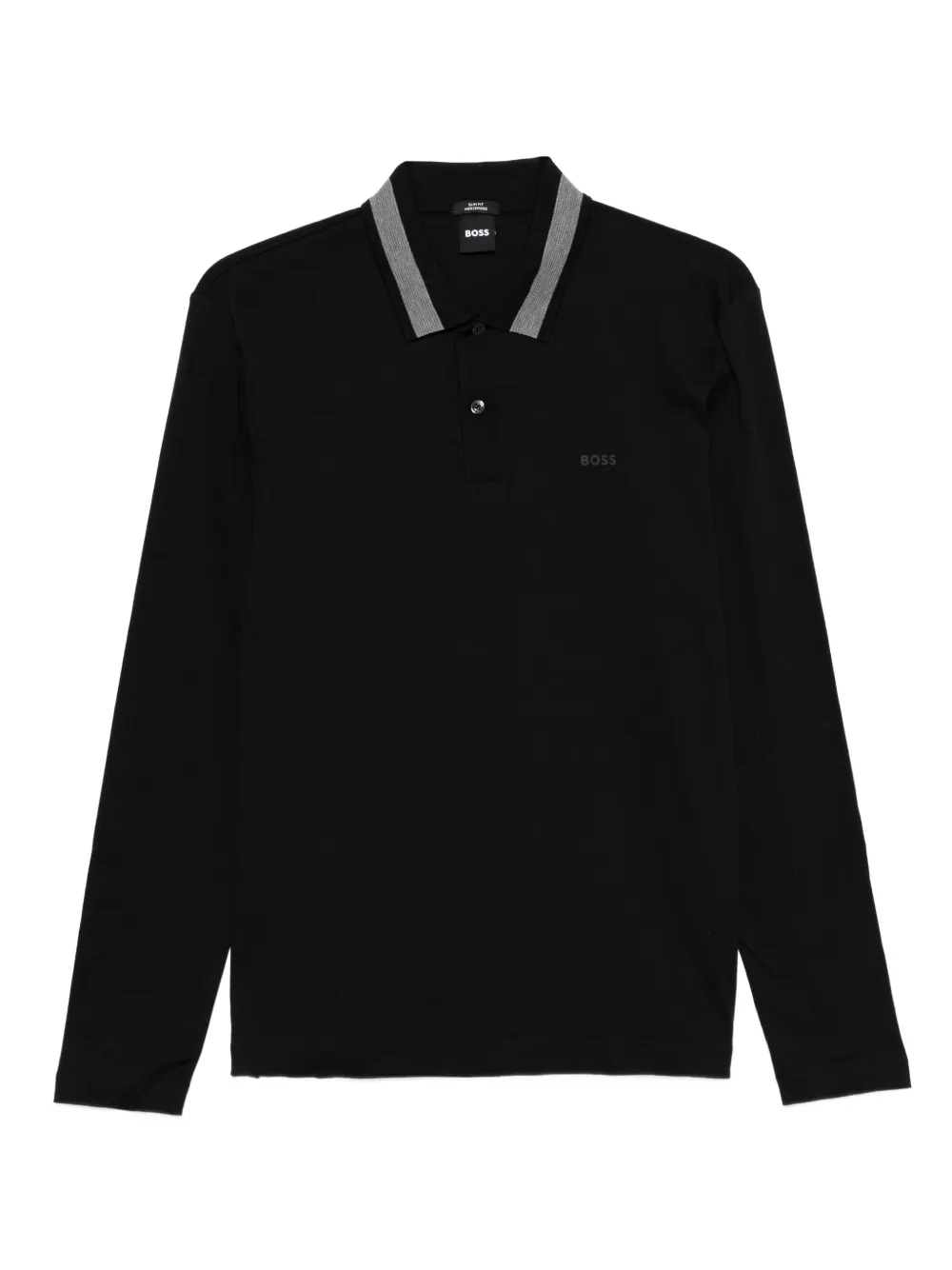

Поло с длинными рукавами Boss, черный