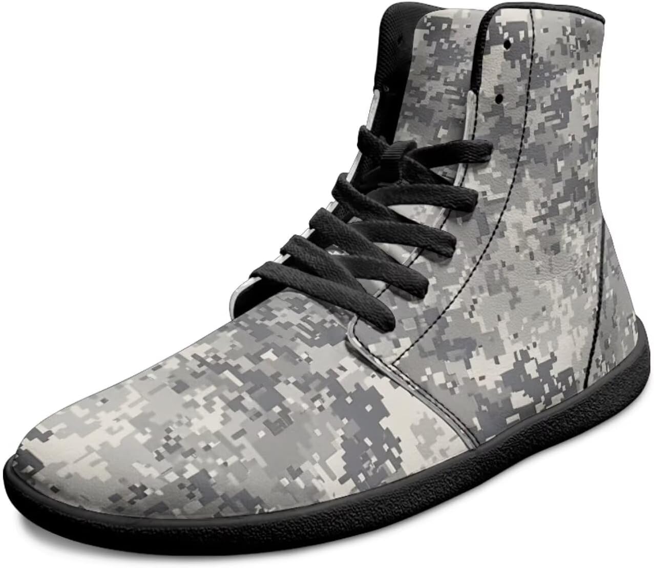 

Мужские высокие кроссовки Barefoot с широкой коробкой для пальцев, подошвой с нулевым уклоном, противоскользящие, для походов и бега, ботинки до щиколотки Xixirimido, серый