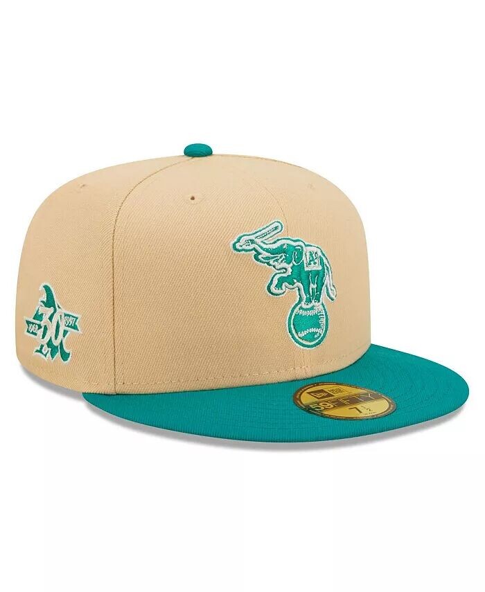 

Мужская натуральная бирюзовая шляпа Oakland Athletics Mango Forest 59Fifty New Era