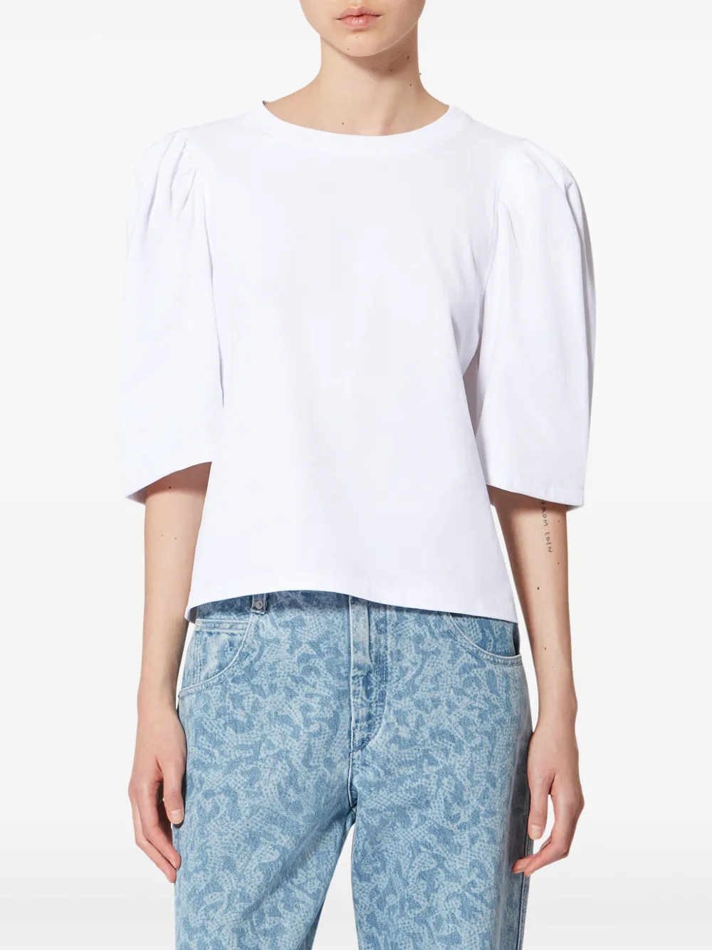 Футболка Maeliss Tee с объемными рукавами Isabel Marant, белый — фото 3