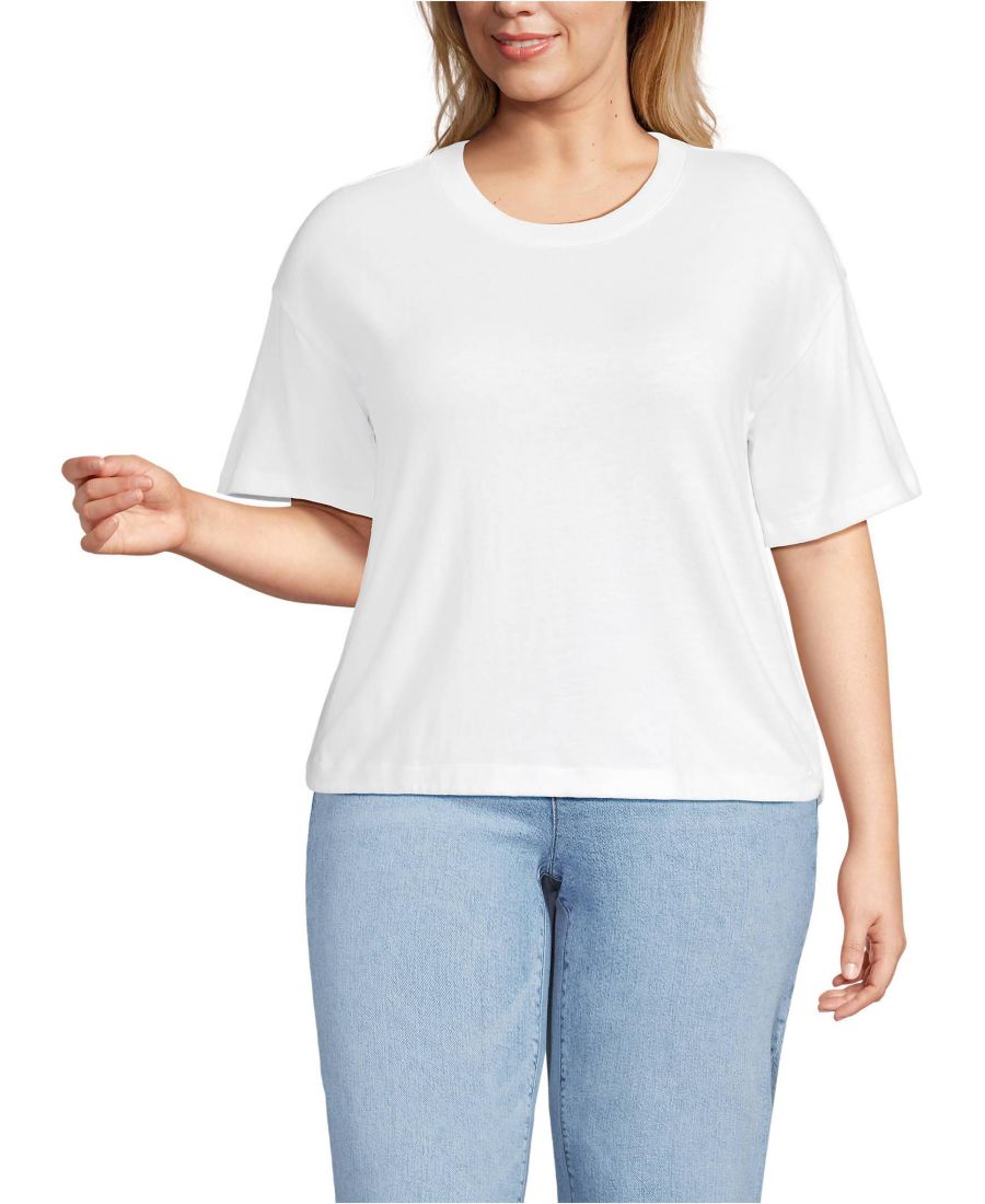 

Женская футболка с коротким рукавом "морская тематика" больших размеров Lands' End, White, Белый, Женская футболка с коротким рукавом "морская тематика" больших размеров Lands' End, White