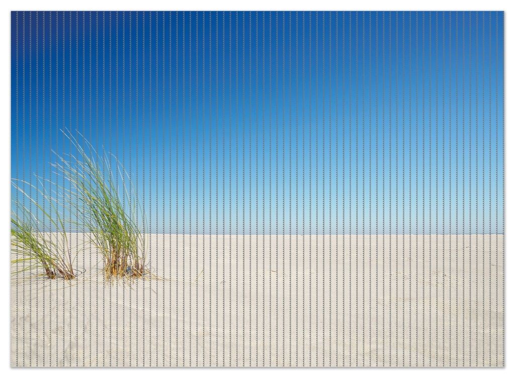 

Коврик для душа Wallario, нескользящий коврик, коврик для ванной, коврик для ног, песчаный пляж под голубым небом, размер ок. 90 х 65 см, синий