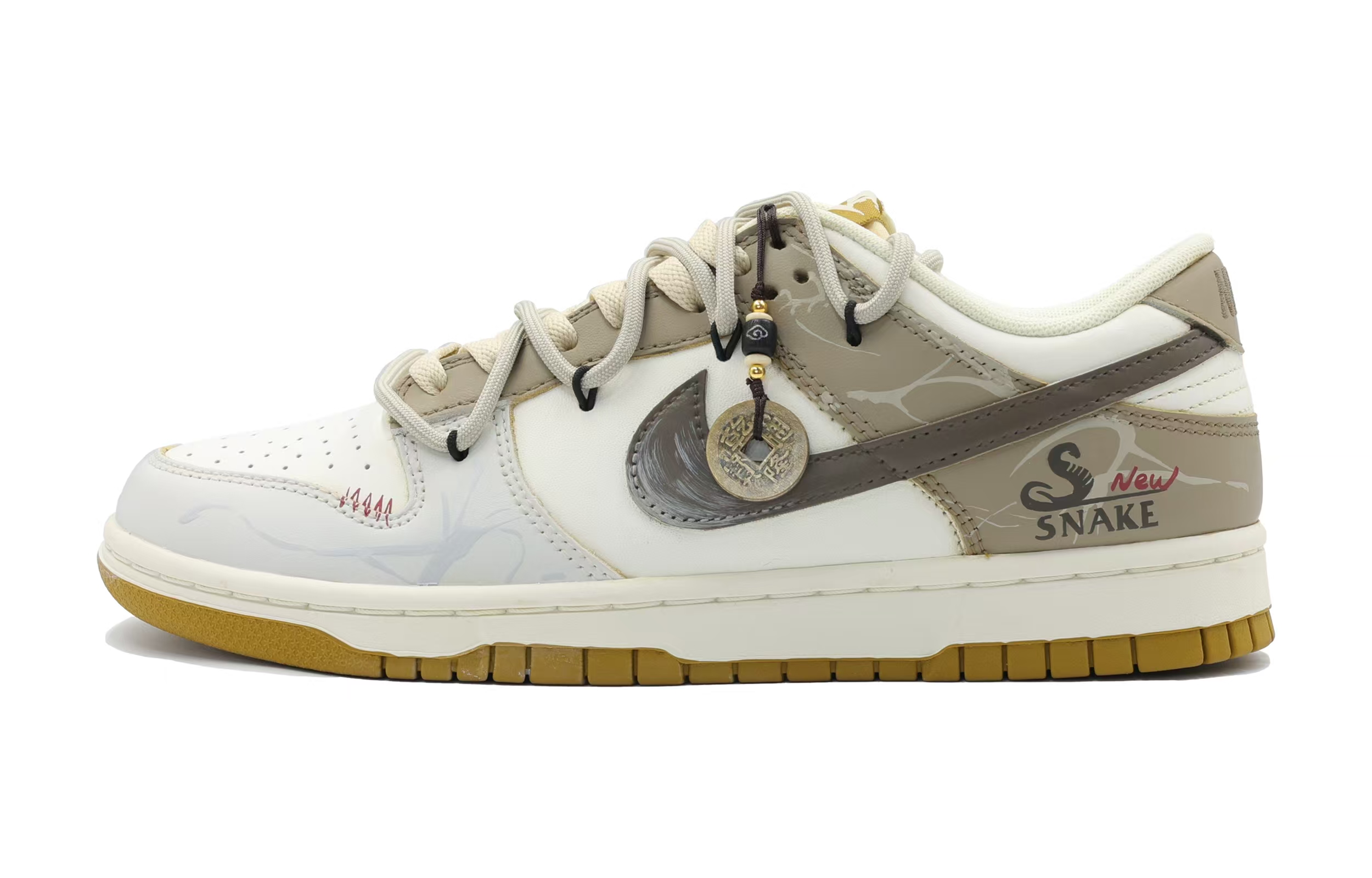 

Nike Кроссовки для скейтбординга Dunk Serpent Xianlin с противоскользящим покрытием, износостойкие, низкие, мужские, белые, коричневые