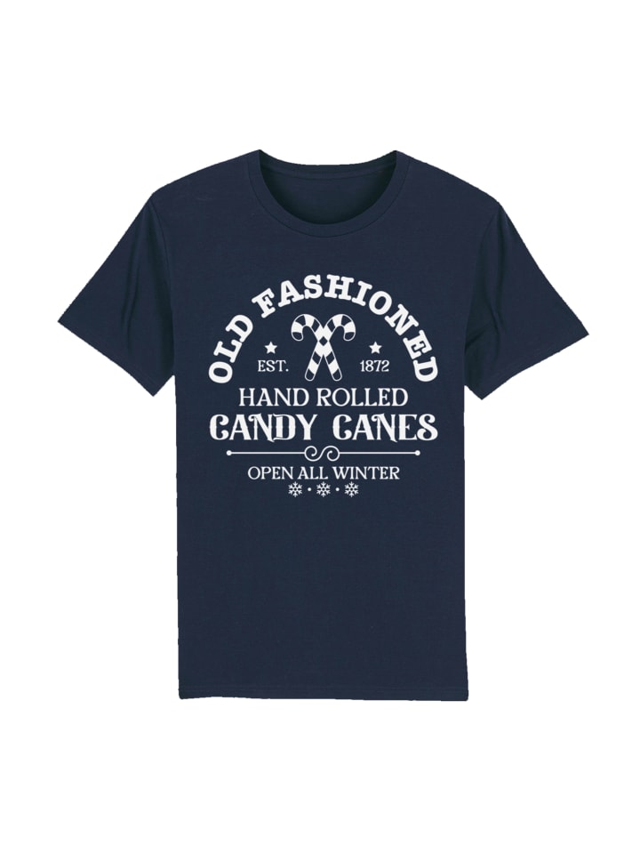 

Футболка F4NT4STIC T-Shirt Cany Canes Retro Weihnachts Sign, цвет french navy