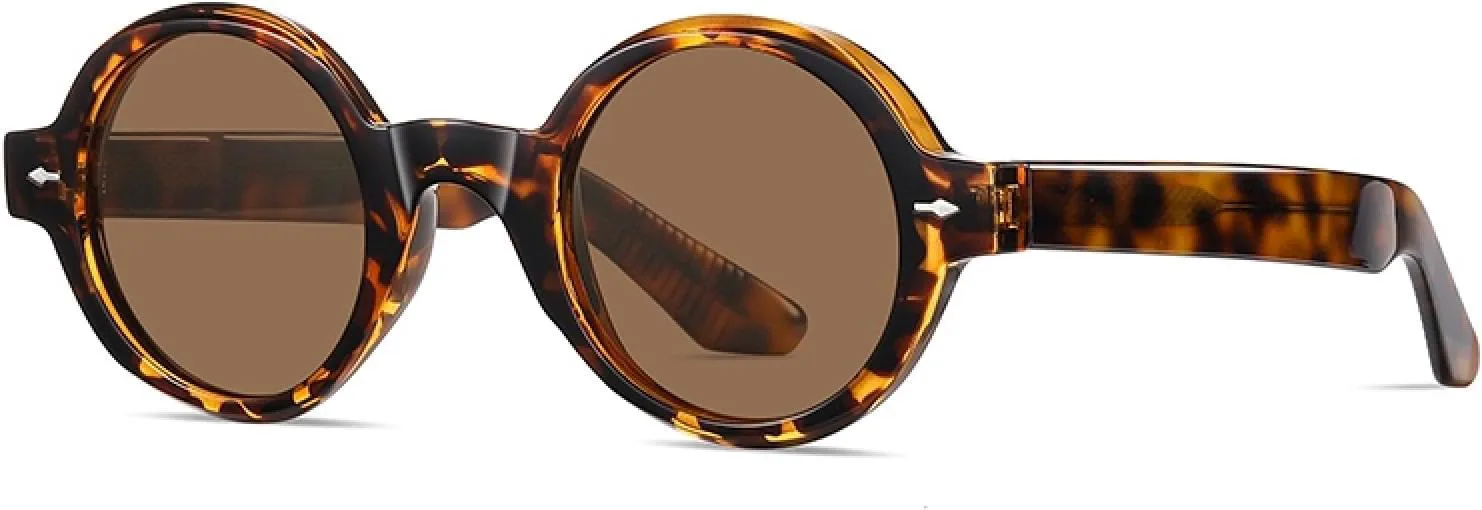 

Женские поляризованные солнцезащитные очки, мужские солнцезащитные очки UV400 из ацетата в круглой оправе, для кемпинга и вечеринок VFDHN, Bright Tortie Tea