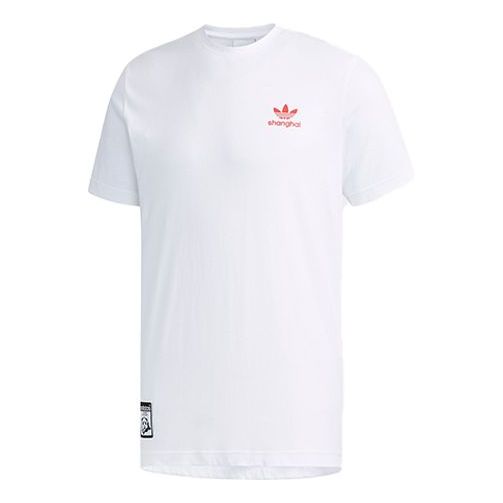 

Футболка originals key city shanga casual sports round neck short sleeve white Adidas, белый