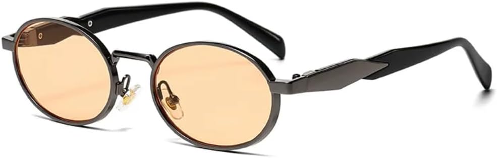 

Солнцезащитные очки с защитой UV400 | Металлические круглые линзы в стиле панк | Цветные линзы | Для женщин и мужчин | Для занятий спортом на открытом воздухе и вождения DSVIGF, Gun-orange