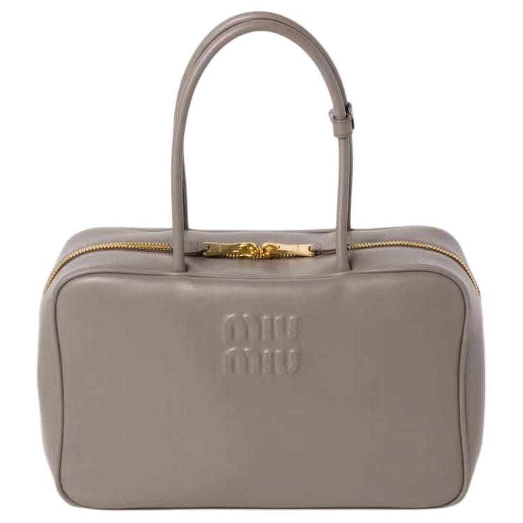

Сумка-боулинг Beau из телячьей кожи, женская, грязе-серая MIU MIU