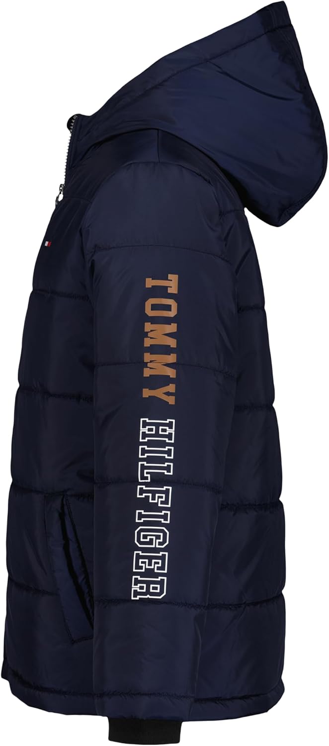 Пуховик Tommy Hilfiger Boy's Chevron Color Block (для детей старшего возраста), Sleeve Logo Navy Blazer — фото 2