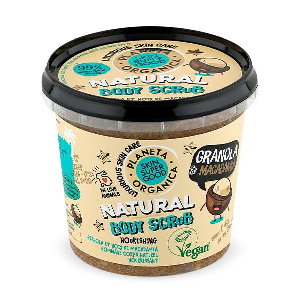 

Натуральный скраб для тела Skin Super Good с гранолой и макадамией ORGANIC SHOP, 360 мл