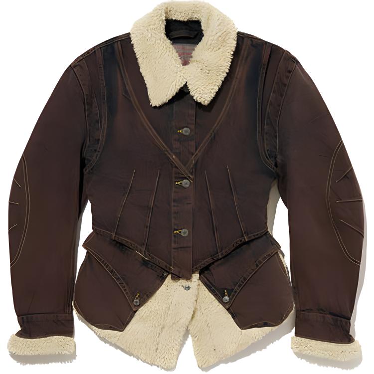 

X Kiko Kostadinov Комбинированная куртка с наслоением 'Overdyed Brown' Levis
