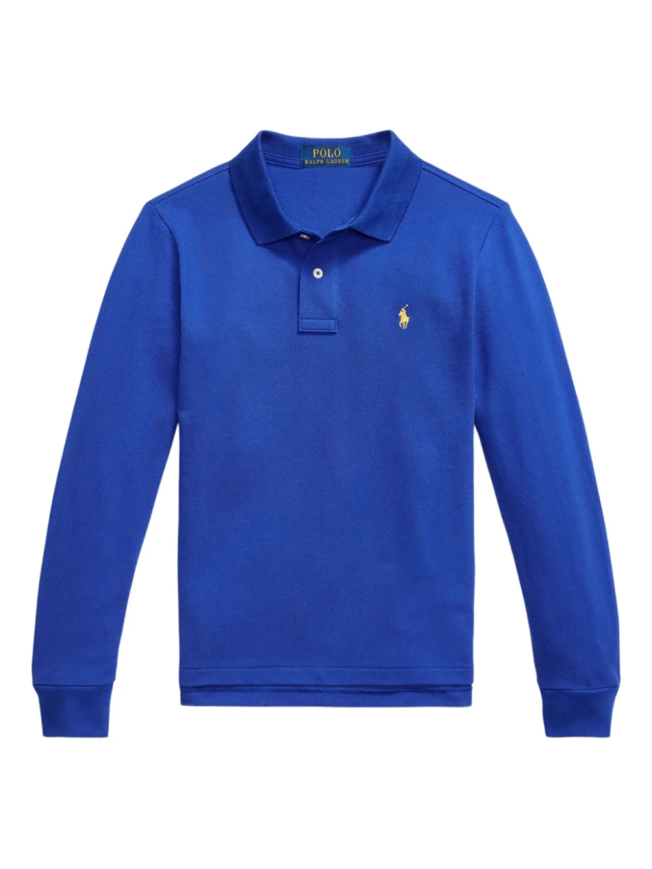 

Рубашка поло с длинными рукавами и логотипом POLO RALPH LAUREN KIDS, синий