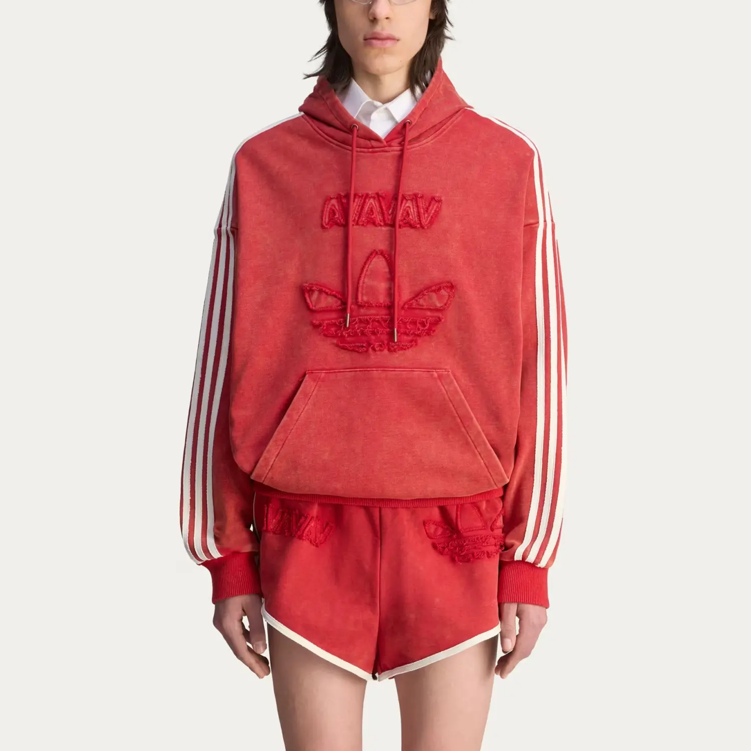 Худи Adidas X Avavav с приспущенными плечами Adidas Originals, красный — фото 4