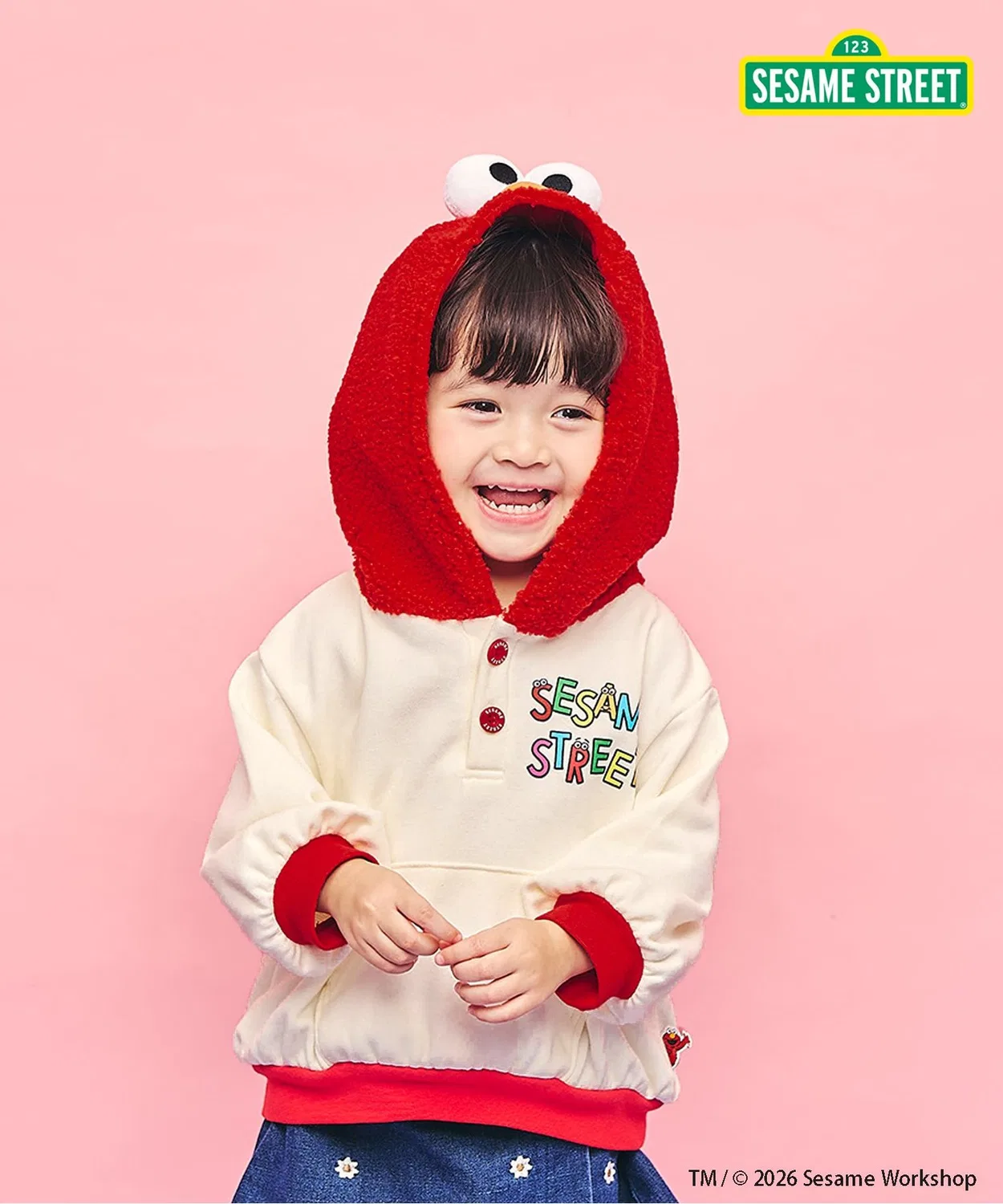 Детская толстовка с капюшоном Sesame Street apres les cours красная
