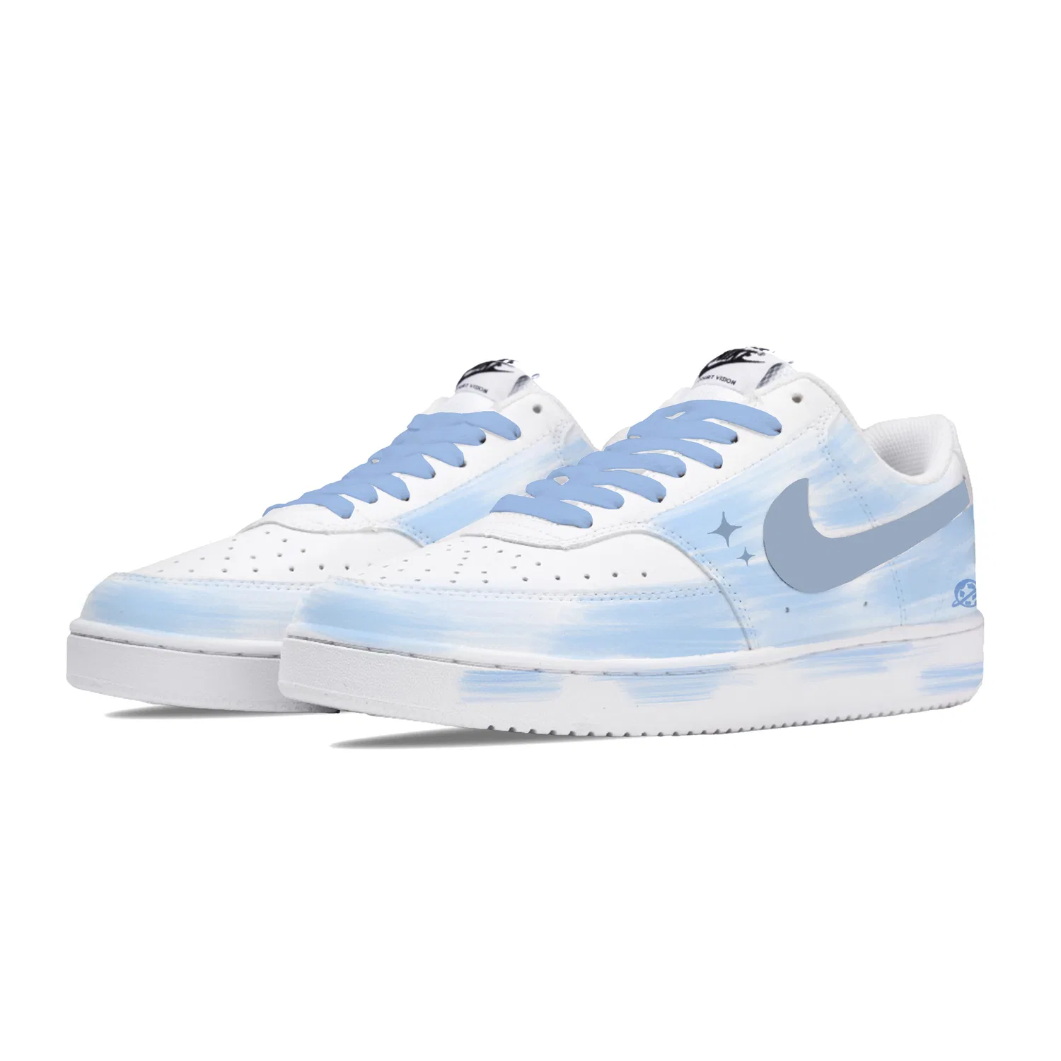 Кроссовки скейтбординговые Nike Court Vision 1 Blue White — фото 4