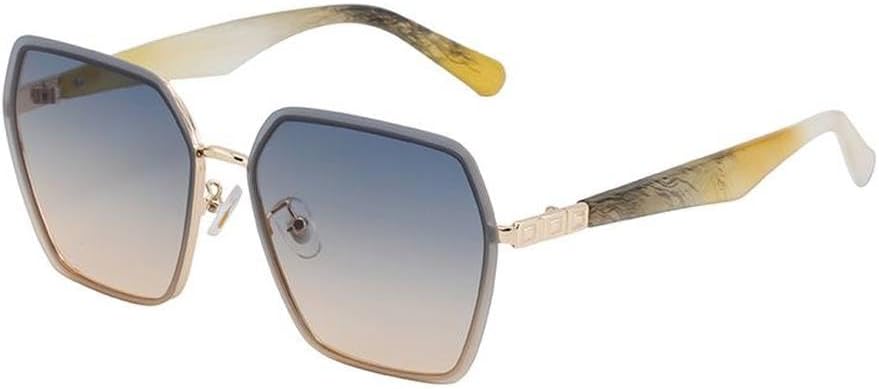 

Крупные безободковые многоугольные солнцезащитные очки для женщин, роскошные модные солнцезащитные очки неправильной формы для женщин, без оправы, защита от УФ-излучения UV400 generic, C6greenorange