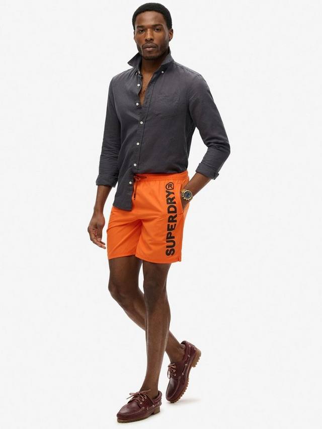 Спортивные плавательные шорты с рисунком 17 дюймов Superdry, цвет Denver Orange — фото 3
