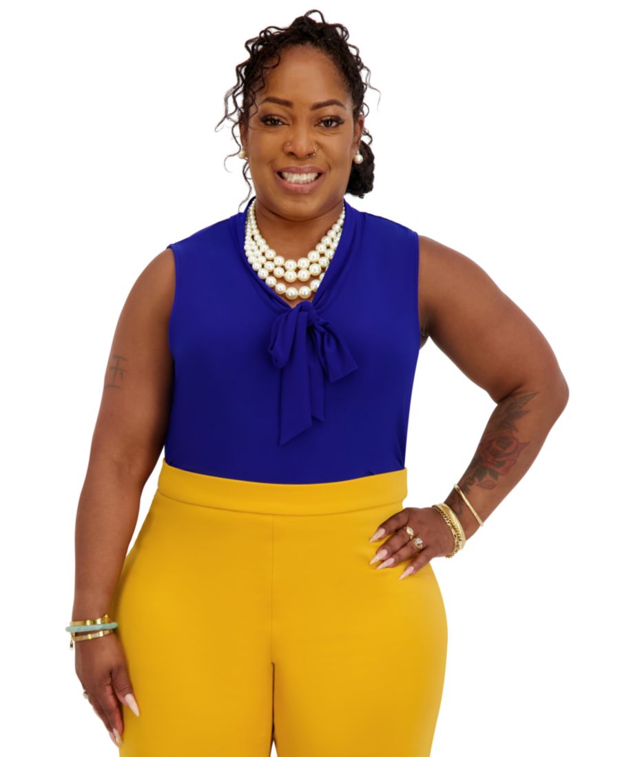 

Женская блузка без рукавов с завязками на шее Kasper, Royal blue