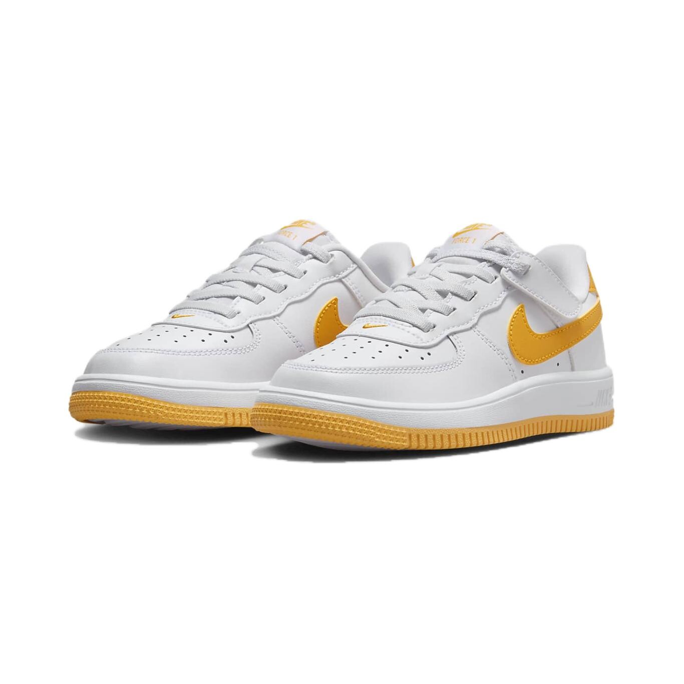 Кроссовки для скейтбординга Air Force 1 Kids PS Low-top белые/золотые Nike, белый/золотой — фото 3