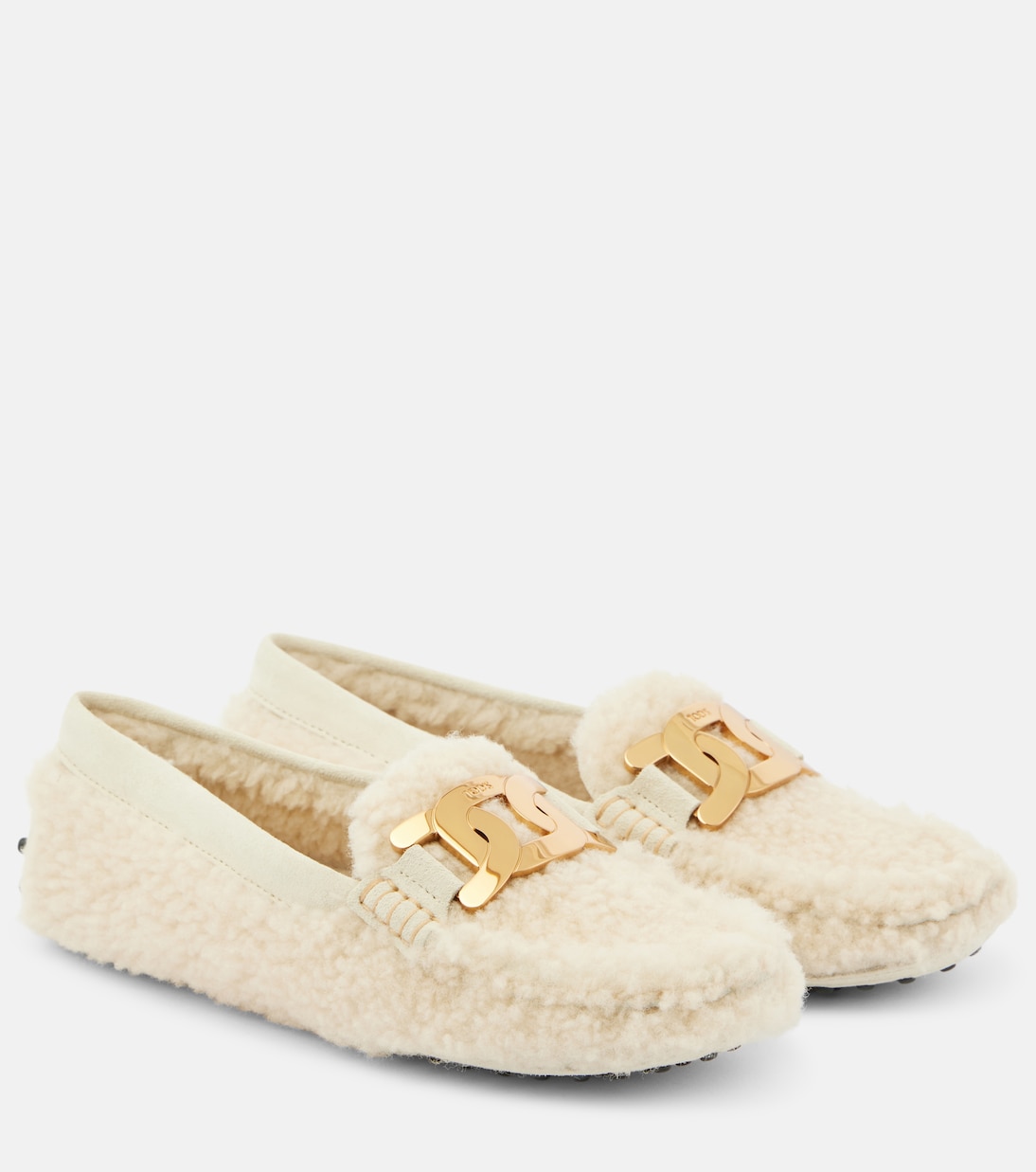 Лоферы Кейт из овчины Tod's, Avorio+Stucco