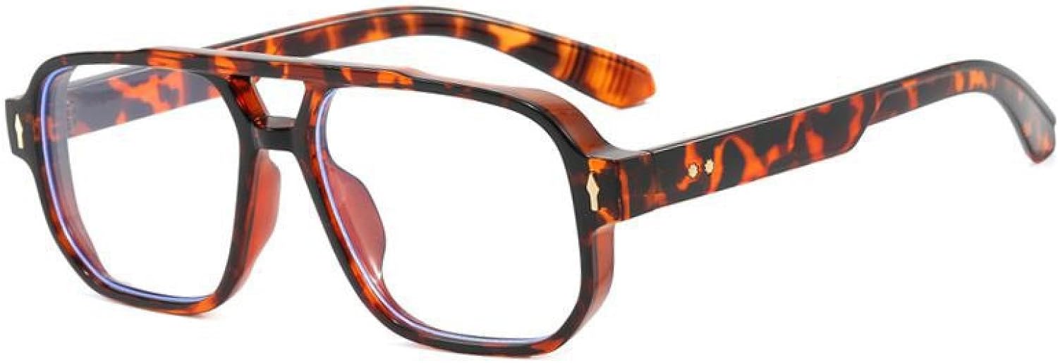 

Роскошные солнцезащитные очки в крупной оправе для женщин и мужчин, в винтажном стиле панк с заклепками, популярные для активного отдыха, с защитой от УФ-излучения UV400 TYUVIVO, Leopard Clear