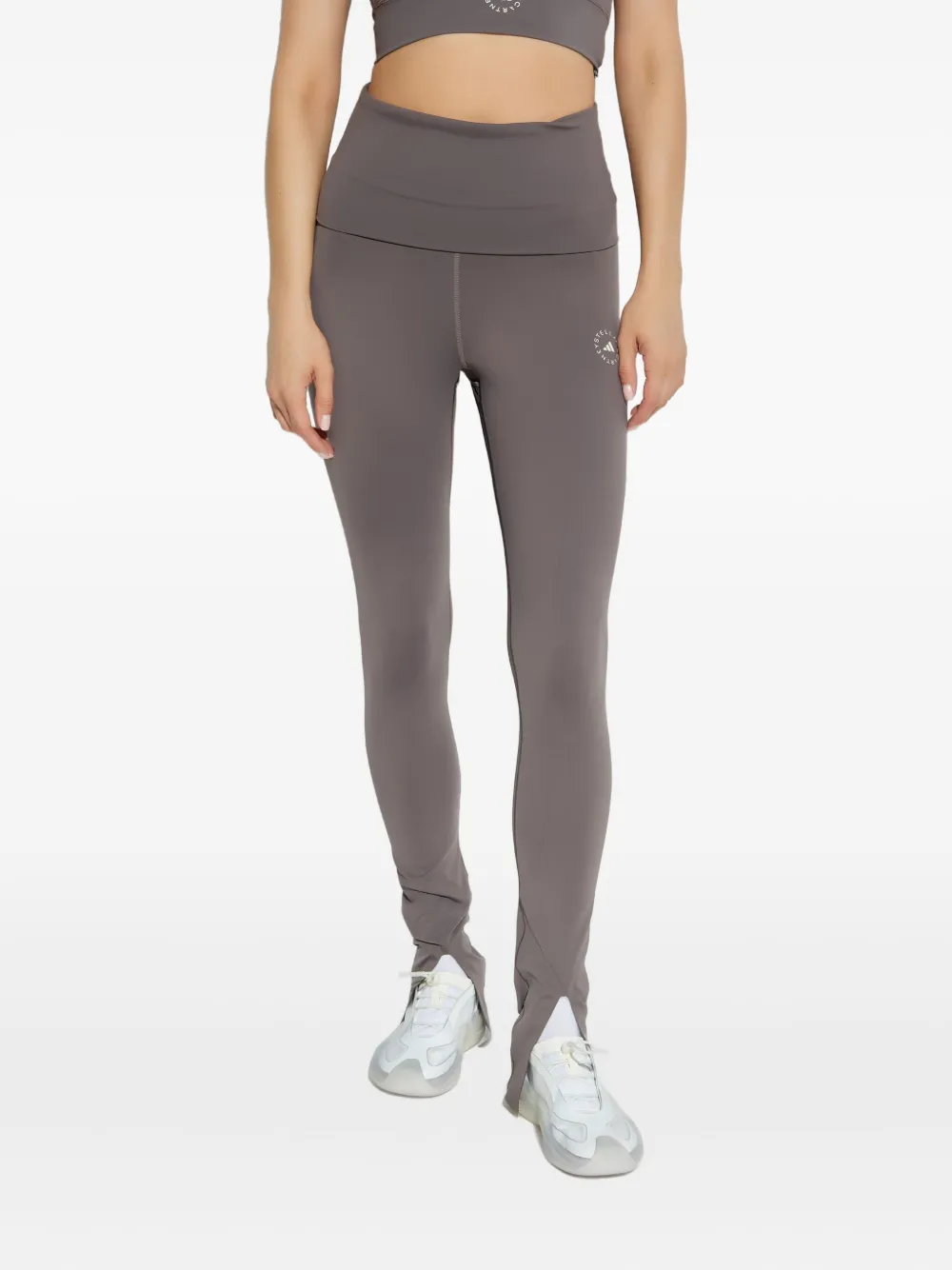 

Леггинсы с разрезами и логотипом Adidas by Stella McCartney, серый